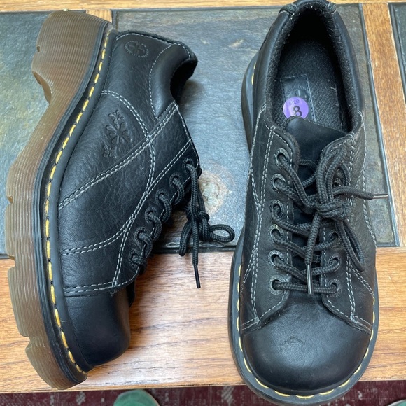 Dr. Martens Shoes - Vintage Dr. Martens 12283 Black Pebbled Leather Daisy Platform Chunky 90s Size 8